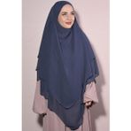 Nowa Scarf Şifon Sufle Üç Katlı Hazır Peçeli Tesettür Şal Füme