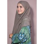 Nowa Scarf Sufle Khimar Hazır Tesettür Peçeli Orta Boy Şal Açık Vizon