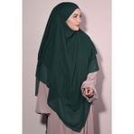 Nowa Scarf Sufle Khimar Peçeli Şifon Şal Zümrüt Yeşili
