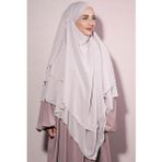Nowa Scarf Sufle Khimar Peçeli Üç Katlı Şifon Şal Kum Beji