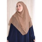 Nowa Scarf Sufle Khimar Tesettür Peçeli Orta Boy Şal Taba
