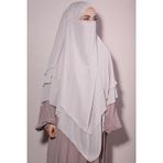 Nowa Scarf Sufle Khimar Tesettür Peçeli Şal Bej