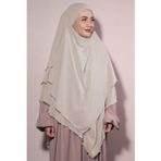 Nowa Scarf Sufle Khimar Tesettür Peçeli Şal Krem