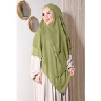 Nowa Scarf Sufle Khimar Tesettür Peçeli Şal Limoni