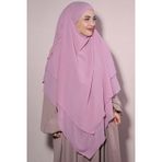 Nowa Scarf Sufle Khimar Tesettür Peçeli Şal Pudra Pembesi