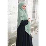 Nowa Scarf Sufle Khimar Tesettür Peçeli Şal Yeşil