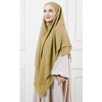 Nowa Scarf Sufle Khimar Tesettür Peçeli Üç Katlı Şifon Şal Hardal Sarısı