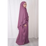 Nowa Scarf Tesettür Medine İpeği Elbise Sufle İkili Takım Rose