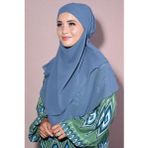 Nowa Scarf Tesettür Orta Boy Hazır Şifon Sufle Khimar Indigo