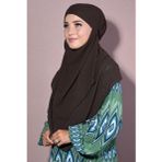 Nowa Scarf Tesettür Orta Boy Hazır Şifon Sufle Khimar Kahverengi