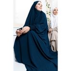 Nowa Scarf Tesettür Şal Ve Elbise İkili Takım Petrol Mavisi