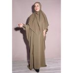 Nowa Scarf Tesettür Şal Ve Elbise İkili Takım Sütlü Kahve