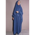 Nowa Scarf Tesettür Şal Ve Elbise Medine İpeği İkili Takım İndigo