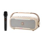NowGo C2 60W Bej Mikrofonlu Bluetooth Hoparlör RGB IPX4 Taşınabilir Karaoke Sistemi