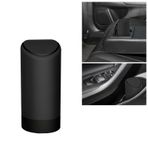 Nowkont 1 Paket Araba Çöp Kovası, 2,5 inç x 6,2 inç Yumuşak Silikon Taşınabilir Araç Kapaklı Çöp Kutusu, Kamyon SUV Araba için Evrensel Gömülü Su Geçirmez Otomotiv Çöp Saklama Aksesuarları (Siyah)