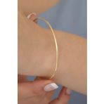 Nox Jewelry 14 Ayar Mikron Altın Kaplama Düz Parlak Ajda Gümüş Bilezik - BV00113