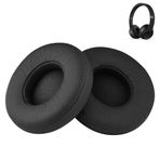 NoxcDvxo Esen Solo 3 Earpad Yedek Solo 2 Kulak Pedleri Yastık Aksesuarları Beats ile Uyumlu Dre Solo3/Solo2 Kablosuz A1796/B0534 Kulaklıklar, Protein Deri Bellek Köpüğünden Yapılmıştır (Siyah)