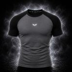 Noxra Premium Compression Performance Tişört Slim Fit Fitness - Siyah-Bordo - XS