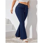 Noxter Kadın Büyük Beden Koyu Mavi Denim Pantolon Esnek Kumaş ve Rahat Kesim ile Modern Stil - Lacivert - 46