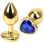 Noxxx Kalp Mücevherli Çelik Gold Anal Plug Küçük Boy