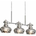 Noya Lighting Avize - Lüks Avize Modelleri - Gri Krom Cam Avize - Salon Yemek Masası Avizesi - 3 Başlıklı 110CM - Füme