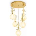 Noya Lighting Modern Avize Modelleri - LED Avize - 5 Sarkıtlı Ledli Avize - Lüks Salon Avizesi 50CM - Gold