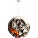 Noya Lighting Tekli Sarkıt Avize - Beton Avize - Stone Taş Avize - Modern Lüks Avize - Salon Avizesi - 50 cm - Gri