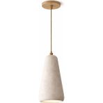 Noya Lighting Tekli Sarkut Avize - Traverten Avize - Taş Avize - Modern Avize Modelleri Bej Krem Avize -7cm