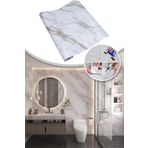 NOYİSKA Beyaz Mermer Desenli 5 Metre X 60 Cm Kaplama Kağıdı Tezgah Kaplama Kendinden Yapışkanlı Folyo Kağıt