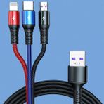 Noyiska Type-C Micro Lightning 3lü Tüm Telefonlara Uyumlu 3in1 Şarj Aleti Cihazı Çoklu Şarj Aleti