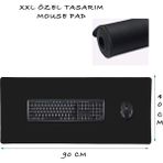 Noyiska Uzun Xxl Kaydırmaz Mousepad 90X40CM Uzun Klavye Fare Altlığı Gaming Oyuncu Mouse Pad - Siyah