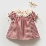 NoyNoy Baby Kız Çocuk Rosalie Vintage Elbise - 18 - 24 Ay - Bordo