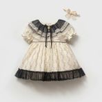 NoyNoy Baby Kız Çocuk Vintage Dantel Detaylı Elbise - 12 - 18 Ay - Krem
