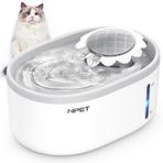 NPET Kedi Su Çeşmesi, Görünür Su Seviyesi Pencereli, Beyaz Gri 2L/74 OZ Otomatik Pet Su Çeşmesi, Sessiz Pompalı Su Çeşmesi, Şelale Akıllı Çeşme ile İçmek için Köpek Su Sebili