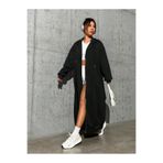 npLStore Kadın Oversize Kapüşonlu Cepli Uzun Fermuarlı Hırka / Tunik