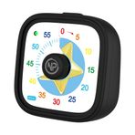 NPO Mutfak,Ders,Yemek için 60dk Analog Alarm Zamanlayıcı,Pomodoro Öğrenci Motivasyon Saati (Siyah-Yıldız)