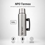 Npo Nt01 1.5L Çift Katmanlı Vakum Teknolojili 24H Sıcak 48H Soğuk 72H Buzlu Koruma Çelik Termos