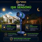 Npo Sh01 Star Shower Kırmızı Yeşil Lazer Işık Projektörü Kumandalı Bahçe Duvar Yıldız Efekti Vitrin