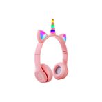 NPS - Unicorn Şeklnde Işıklı Bluetooth Kulaklık - Pembe