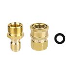 NQEUEPN 2 adet M22 14mm ila 3/8 inç basınçlı yıkama adaptör seti, pirinç 5000 PSI basınçlı yıkama hızlı bağlantı hortum bağlantı parçaları aksesuarları güç yıkama tabancası, hortum, pompa