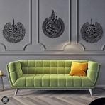 NR Dizayn (135) Ayetel Kürsi-Nas Suresi-Felak Suresi Üçlü Dini Metal Tablo 69 X 63