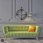 NR Dizayn (218) Dekoratif Metal Duvar Saati Siyah 59 x 49