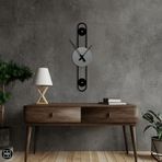 NR Dizayn (356) Dekoratif Metal Duvar Saati Gümüş 90 X 13
