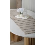 Nrz Nerez Tekstil Bohem Çizgili Desenli Dekoratif Runner | Modern Masa Runnerı - Taş - 45 x 145 cm