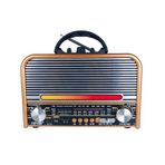 NS-6678 Retro, Nostaljik, Ahşap LED Işıklı Müzik Seti FM Radyo USB MP3 Player Bluetooth Hoparlör Tasarım