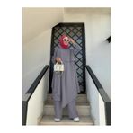 NS Moda Tesettür Asimetrik Tunik Pantolon Takım Gri Model- 495