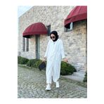 NS Moda Tesettür Çapraz Kanguru Tunik Beyaz Model- 417