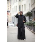 NS Moda Tesettür Fenne Takım Siyah Model- 512