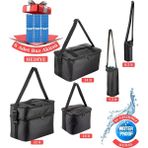 NS Reliable Kamp Piknik Termal Soğutucu Yalıtımlı Buzluk Termos Çanta 5’li Set - 960 Siyah - 500 ml