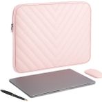 NS Reliable Notebook Laptop Macbook Çantası Suni Deri 13"-13.6" Inç - 800-DÜZ Açık Pembe - 13.6 inç